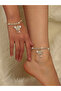 Women Gold Butterfly Charm Anklet and Bracelet Set