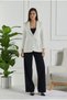 Blue Striped Mono Collar Tweed Jacket