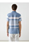 Polo Collar Striped Mercerized Look Men's T-Shirt (S5) - 4