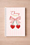 A5 Spiral Cardboard Cover Set of 2 Lined School Notebooks 80 Sheets Cherry - 2