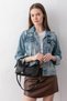 Nudea Soft Leather Look Adjustable Strap Women's Black Baguette Crossbody Bag