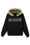 Unisex Main Character Printed Oversized Hooded Sweatshirt with Leopard Fur Detail