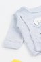 Unisex Gray - Yellow Chick Printed 100% Cotton 3-Piece Baby Set with Hat - 5