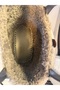 Women's Teddy Plush Handmade Shoulder Bag with Leather Detail in Gray Color - 5