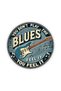 20x20 Vintage Blues Guitar Metal Sign - Retro Circular Iron Wall Decor for Bar, Cafe & Kitchen - 3