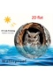 Round 20X20CM 2D Flat, Vintage Owl Metal Wall Art - 20.32x20.32 cm Waterproof & Rustproof Aluminum S - 2