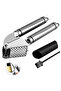 LMETJMA Garlic Press Kit Stainless Steel Garlic Press Rust Proof Garlic Mincer Crusher with Silic... - 8