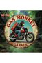 Round 20X20CM Vintage Gas Monkey Garage Wall Art - 7.8x7.8inch Round Aluminum Sign with Monkey Ridin - 5