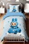 Blue Pofi Patterned Single Baby Kids Bedding Set with Trolley - 2