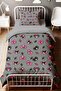 Gray Background Kuromi Patterned Single Baby Kids Duvet Cover Set - 2