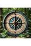 Round 20X20CM 1pc 8x8" Round Vintage Compass Metal Sign - HD Print Scratch/UV/Waterproof Decor for H - 3