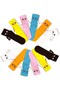 3 Pairs of Magnetized Hand-Holding Look-Alike Smiling Combed Cotton College Socks, Black - 2