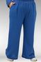 67035 Large Size Hooded Zippered Muslin Pants Set - Indigo - 6