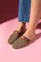 Armor Knitted Knitwear Tan Belt Detailed Slippers - 3