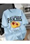 Unisex Men'S/Women's Peaches Custom Printed Oversize Cotton T-Shirt