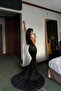 Black Elspeth Sequin Detail Long Dress Ate-4013 - 4