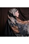 Soft Lotus Pattern Black Beige Shawl – Non-Slip Texture – Summer/Winter – 75X185
