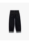 Folded-Legged Navy Blue Boy's Jean Trousers 6Skb40041Td - 4