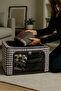 Closet Organizer – Black Houndstooth Patterned |   3 Pieces |   Foldable Clothing Organizer with Steel Support - 6