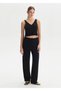Cotton Silk Blend Black Knitwear Trousers - 2
