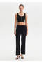 Black Knitwear Trousers with Epaulet Detail