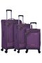 Expandable Trolley Luggage Set of 3 Bag Soft Suitcase for Unisex Travel