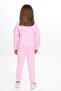 Girl's 2-Piece Set Embroidered Printed Stand Collar Zippered Sweatshirt & Ribbed Cuff with Pocket - 4