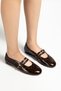 Women's Brown Patent Leather Strappy Casual Ballerinas with Capsule Accessory Detail - 5