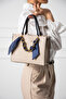 Women's Shoulder Bag - Original Medium Size Stylish Handbag with Gold Chain Shawl Accessory 6087 - 3