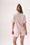Short Sleeve Shirt Collar Front Buttoned Floral Patterned Bamboo Fabric Women's Shorts Set 26311 - 6