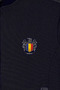 Navy Blue Romania Coat of Arms Printed Tracksuit Set with Zipper Pockets, Straight Leg, Patterned Fabric, Men's - 3
