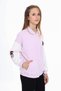 Girl's Blue College Collar Snap Closure Off-Shoulder Embroidery Printed Color Block Knitted Cardigan - 2 - 2