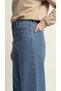 Women's 100% Cotton Scissor-Adjustable Length Wide Leg Baggy Jeans - 4