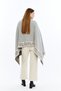 Special Beard Yarn Cashmere Textured Battal Knitwear Shoulder Shawl, Women, Young, Mother, Stone-Camel-Black - 5