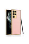 Galaxy S23 Ultra Compatible Leather-Looking Electroplated Edges Bsay Fission Case-Pe