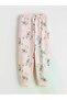Lcw Kids Ecru Crew Neck Stitch Printed Girls' Pajama Set - 5