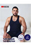 Men's Navy Blue Set in Special Box Long Cut Boxer + Sports Tank Top - 7