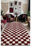 Chess Dama Red-Bone Washable Carpet Runner Living Room Balcony Hallway Carpet Shaggy - 7