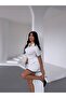 Women's Ecru Polo Collar Stripe Detailed Short Sleeve Two-Piece Set - 6