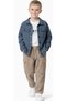 Boy's Stylish Three-Piece Set with Jacquard Shirt, Gabardine Trousers and Long Sleeve T-Shirt - 2