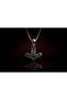 Masculine Design Viking Thor Hammer Pendant with Raven Motif Gothic Stainless Steel - 7