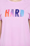 Comfort Fit Text Print Active T-shirt in Lilac - 5