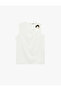 Asymmetrical Collar Sleeveless Blouse with Metal Accessories