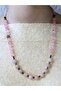 Natural Stone Pink Quartz Natural Stone Women's Necklace Euk20Pk2