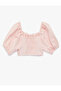 Girl'S Pink Stripe Striped Crop Blouse - 2