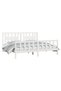 Bed frame with headboard, white, 200x200 cm, solid pine wood - 3
