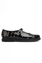 Women's Black Patent Leather Strappy Casual Ballerinas with Trop Detail - 2