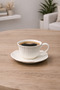 2-Person Porcelain Flower White Coffee Cup Set 100ml - 5