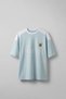 Men's Oversize Embroidered Country Themed Jersey T-Shirt Baby Blue