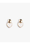 Women'S White Heart Earrings